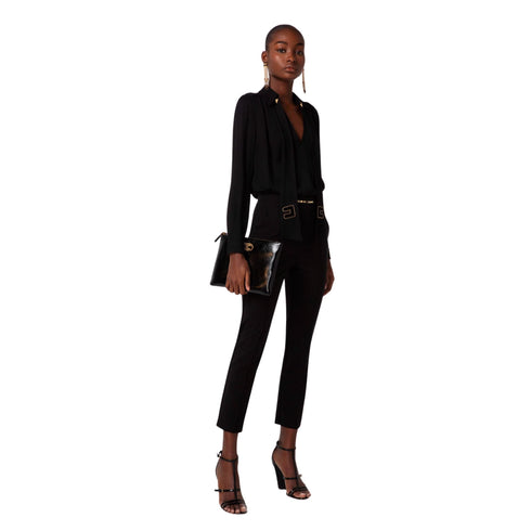 Camicia Donna con sciarpa Nero Elisabetta Franchi- Francavilla Moda